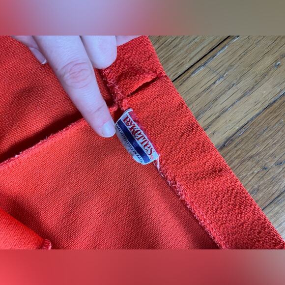 70s Vintage Double Knit Bright Orange Polyester Kick Flares - Picture 13 of 13